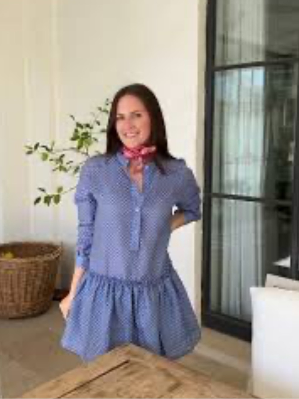 Noble 31 blue patterned drop-waist mini dress Size XS